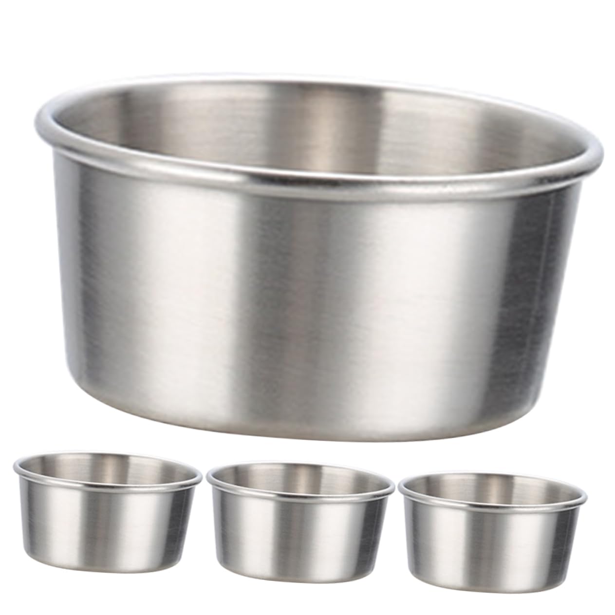 COLLBATH Cup Bowls Dipping Sauce Bowls Stainless Steel Condiment Dish Soy Sauce Container