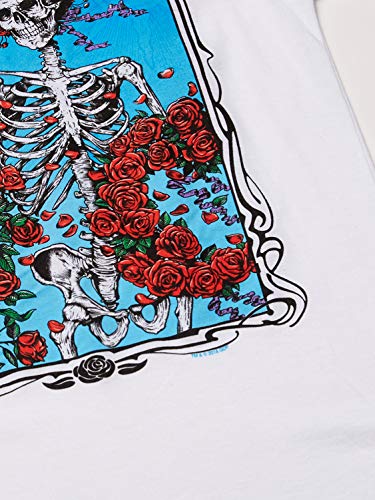 Liquid Blue Unisex-Adult Grateful Dead Bertha Wheel and Roses Short Sleeve Tee3