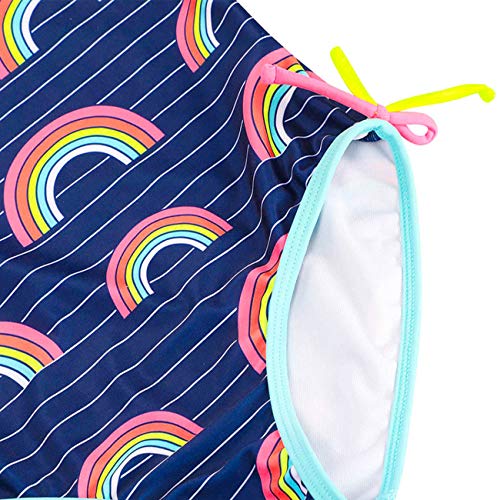 Dayu Girls' Rainbow Print One Piece Swimsuit Halter Bathing Suit Stripes Swimwear #TOP5