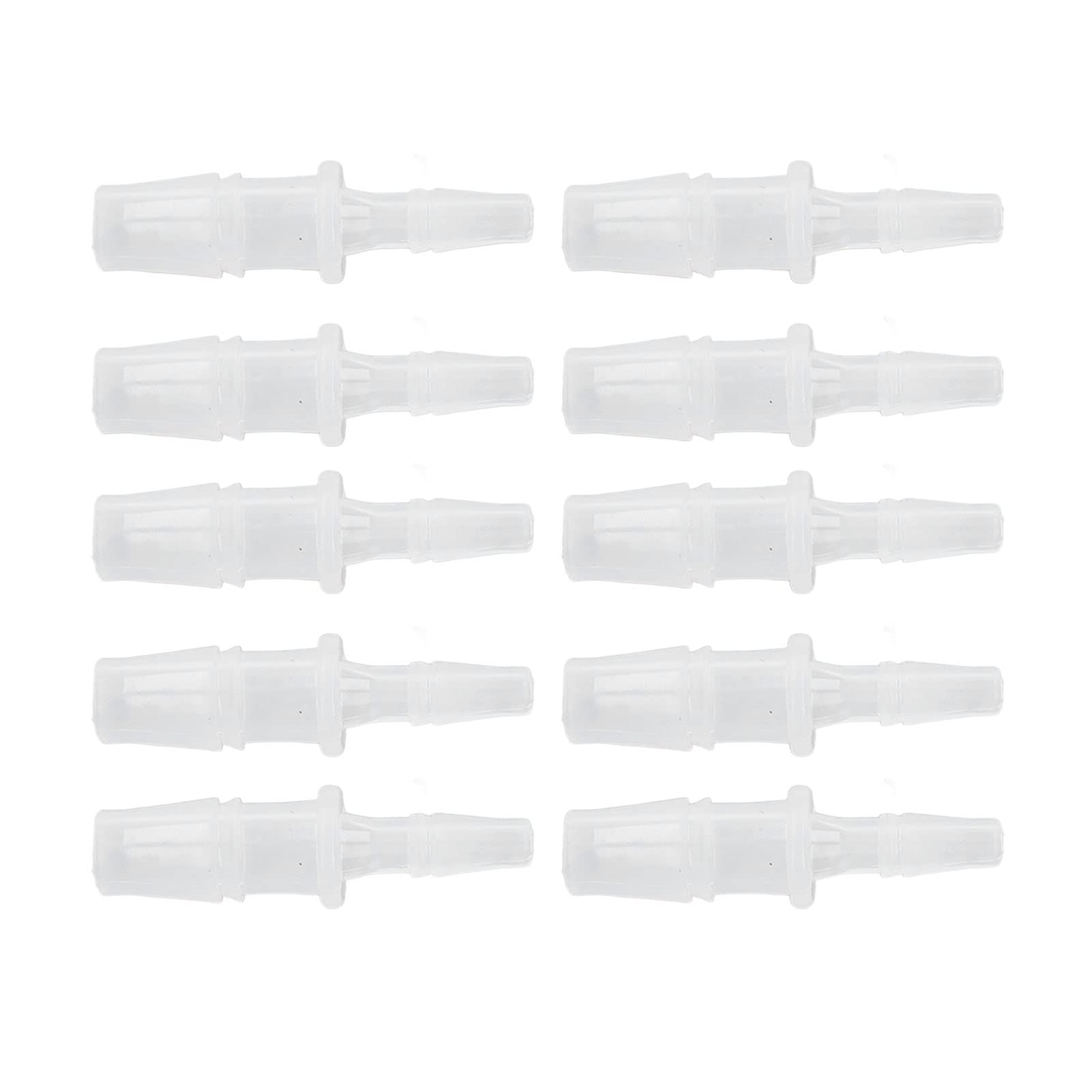 Ejoyous Conector Reductor de Púas para Manguera Adaptador de Unión Reductora de PP 10 Piezas Conector Recto para Tubo de Bomba y Tubo de Silicona Conexión de Manguera de Riego para Bomba de Aire de