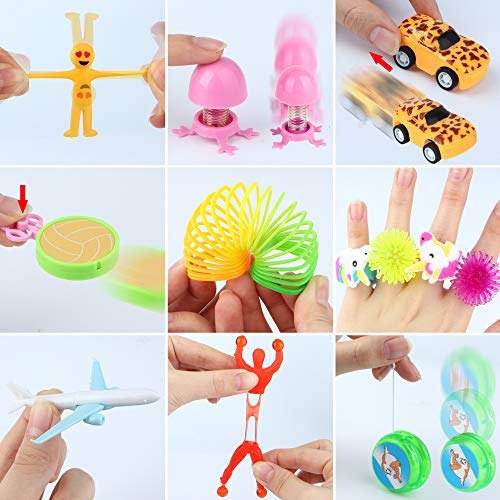 Sizonjoy 50 Toys Filled Easter Eggs, Different Kinds of Popular Prefilled Toys, Bright Colorful Prefilled Plastic Easter Eggs, Prizes,Kids Party Favors