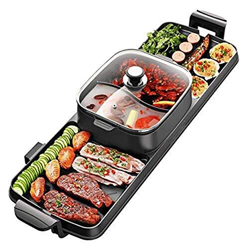 AZHom 2 in 1 and hot pot, table party BBQ and hot pot (6-8 people), electric Raclette - not sticky - great gift ideas