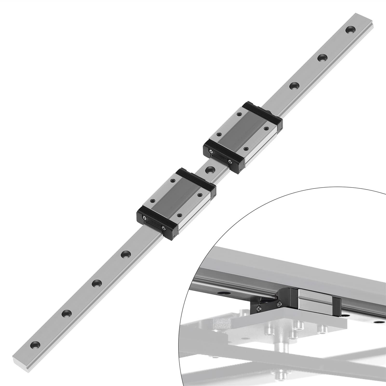 zxxin-Linearführungen MGN12 MGN15 MGN9 100-600 mm Miniatur-Linearschienenschieber, CNC-Linearschiene für CNC-Maschine, 3D-Drucker Hohe Präzision (Color : MGN12C, Guide Length : 600mm)