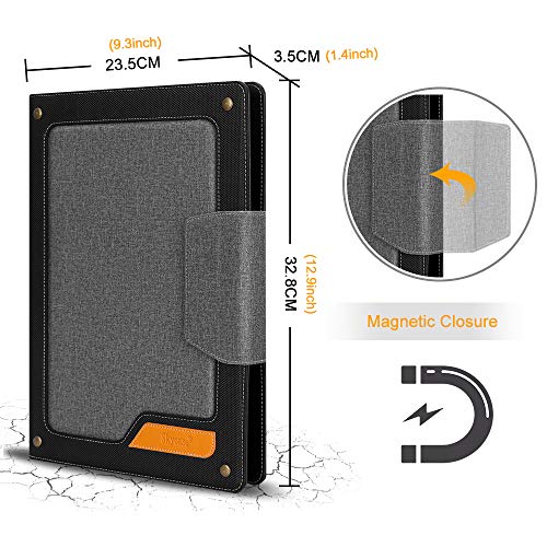 Padfolio Portfolio Case,Skycase Business Portfolio Folder,Interview/Conference/Legal Document Organizer with Letter/A4 Size Clipboard,Internal Holder for iPad/Tablet (up to 12.9")Document Sleeve-Black