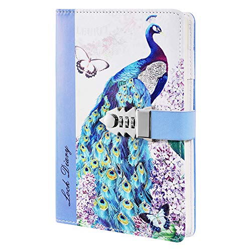 Carnet de Voyage en Cuir, A5 Journal Carnet de Notes Ligné, Agenda Cuir Rechargeable, Idéal pour l'Écriture | Journal Intime, Bullet Journal, Utile pour Voyage ou au Travail TPN149 (Bleu paon) Cover