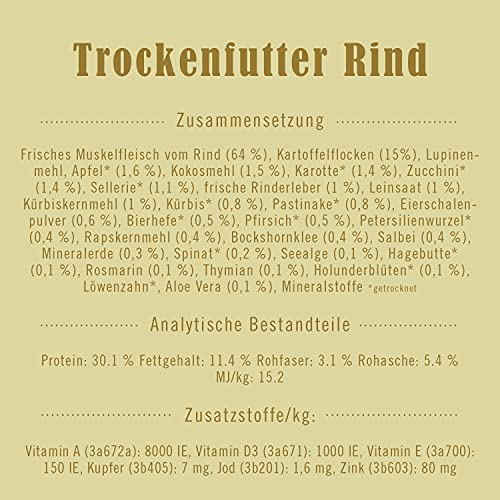 Terra Canis Rind, Gemüse, Obst & Kokosmehl - Canireo Trockenfutter, 5kg I Premium Hundefutter in 100% Lebensmittelqualität Aller Rohstoffe I 64% Frischfleisch, Getreide- & glutenfrei