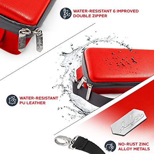 Quiver Time Bundles: Red Quiver Card Case + Standard Deck Blocks 80+ All Black 5-Pack #TOP1