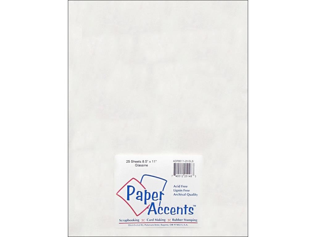 Accent Design Paper Accents Glassine 8.5x11 30lb 25pcPk White