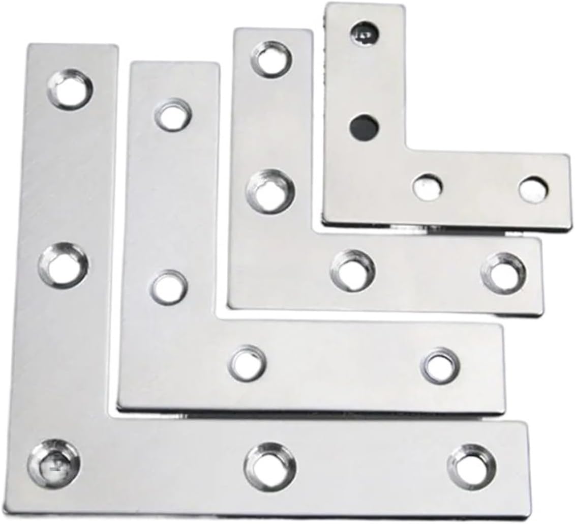 Metal L Brackets, 10PC/lot Stainless Steel L-Shaped Right Angle Bracket Shelf Bracket Connector Metal Angle Code Furniture Hardware Accessories (Size : A4) (Size : A4)