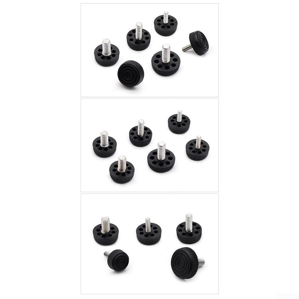 10 Piedini Regolabili In Altezza Con Base In Plastica M8 X 30 X 20 Mm – Per Mobili E Riduzione Rumore
