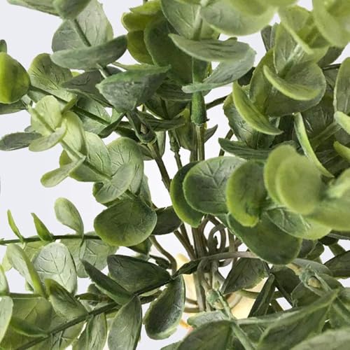 Image of Artificial Eucalyptus Leaves Bunch - 12pcs Greenery Stems, 33cm Height Faux Bouquet for Home, Office, Wedding & Party Decoration