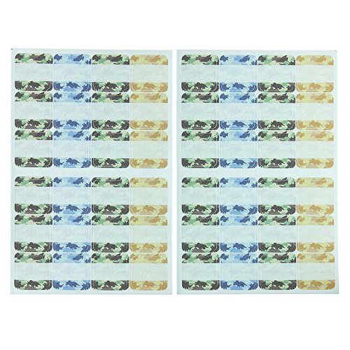 ゆにねーむ洗濯 タグ に貼る シール きょうりゅう迷彩24ピース×2シートシート UN-243