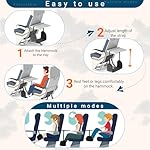 Anti-Squeeze Airplane Foot Hammock for Plane Travel with Flat Base and Memory Foam, Adjustable Leg Hammock for Airplane Travel, Leg Rest for Long Flights, Portable Foot Rest for Under Desk at Work - Image 3