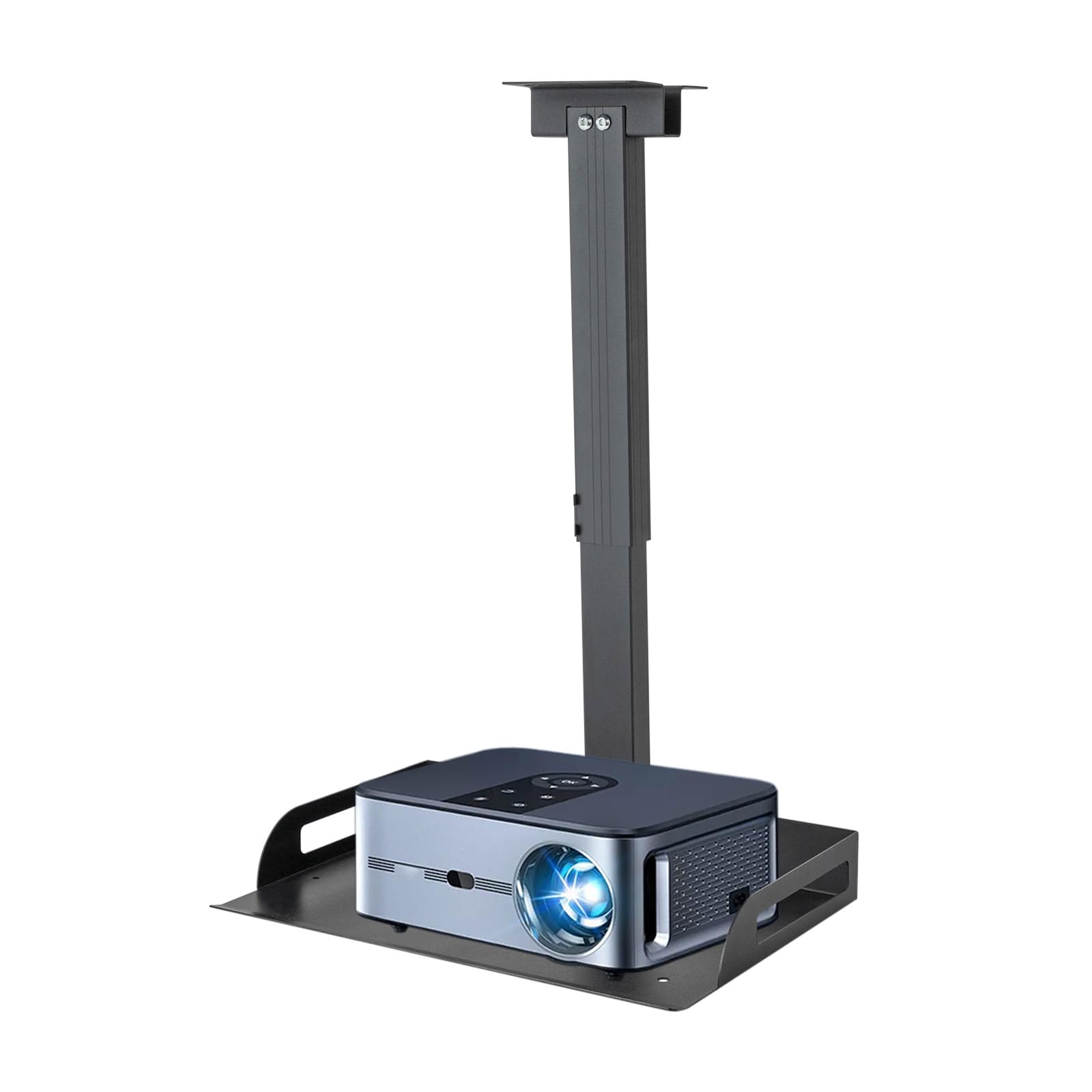 Supporto universale per proiettore, supporto da soffitto regolabile in altezza e supporto da parete per proiettore, portata massima 14 kg, 34 – 56 cm, regolabile con passacavo nascosto