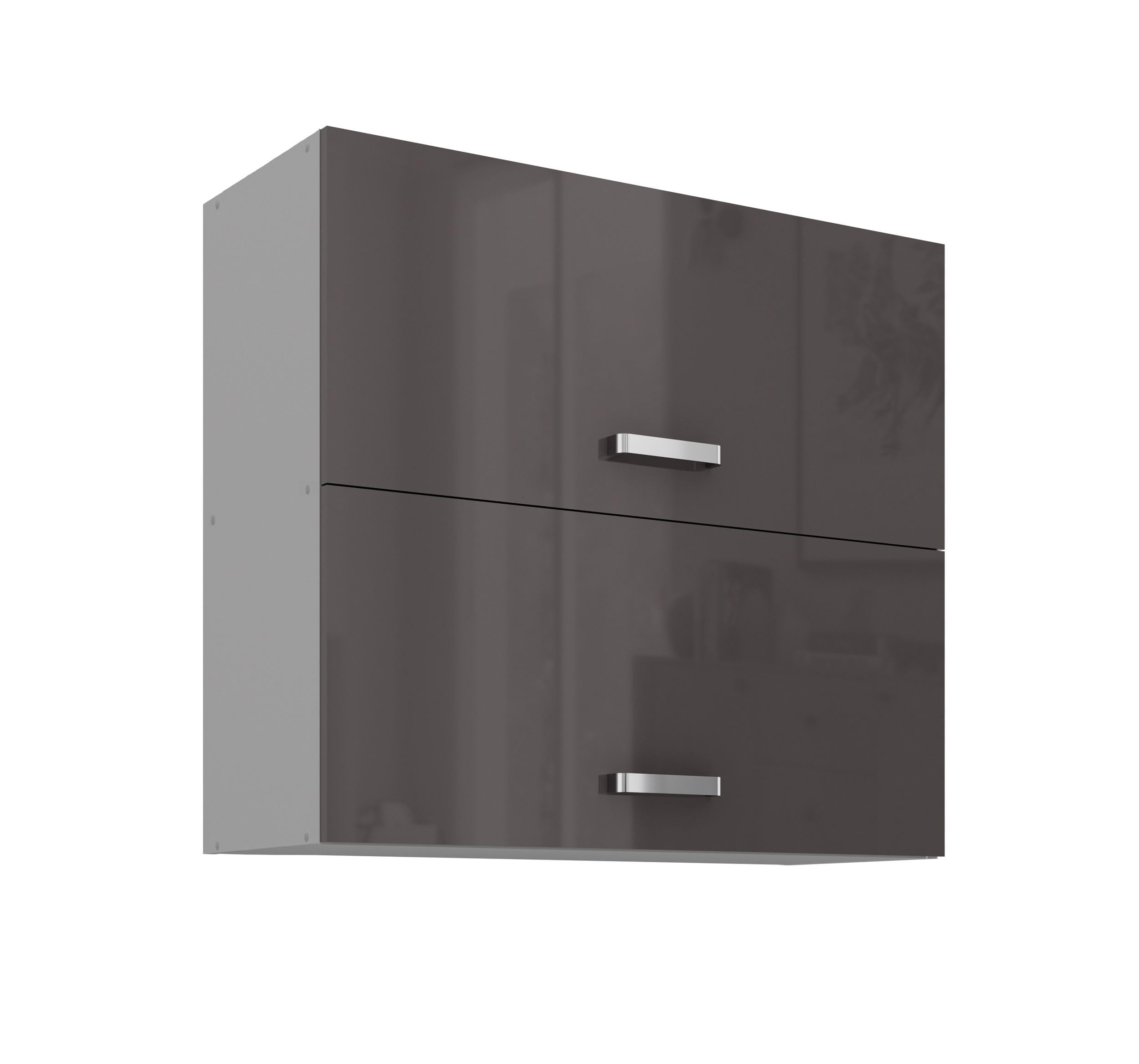 Kuechen-preisbombe Küchen Hängeschrank 80 Hochglanz Grau Küchenzeile Küchenblock Küche Grey Bianca