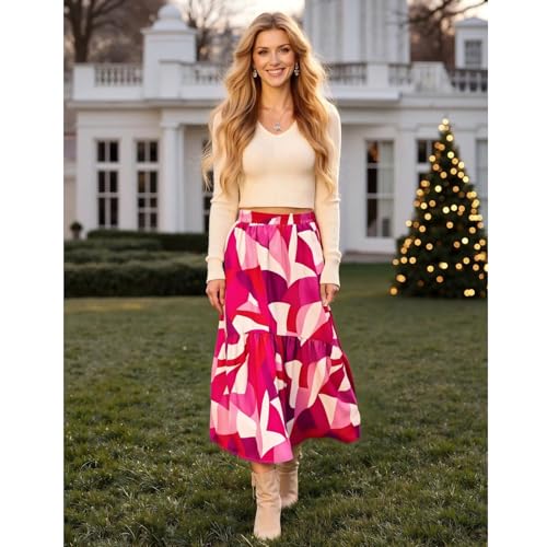 Maxi Skirts for Women with Pockets Long Midi Length Casual Skirt for Holiday