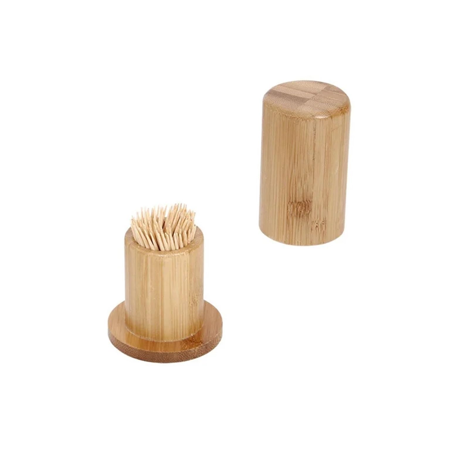 Gwyzax Toothpick Holder Bamboo Toothpick Holder Box with Lid for Home Kitchen Reusable Dispenser
