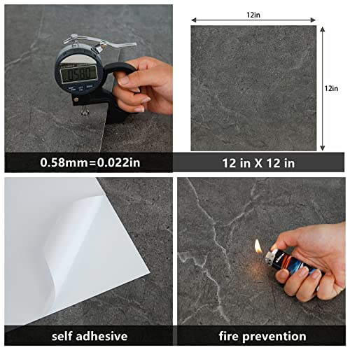 Peel and Stick Flooring 12 in X 12 in Self Adhesive Tile Easy to Use and Clean Suitable for Quick Fix - Thumbnail 3