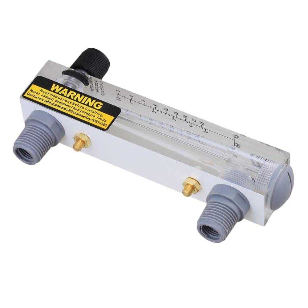 Flussometro a pannello, misuratore di portata per liquidi LZM-15T in vetro acrilico Misuratore di portata regolabile per controllo di misurazione G1/4 '' G1/2 '' (0,3-3 GPM e 1-11 LPM)