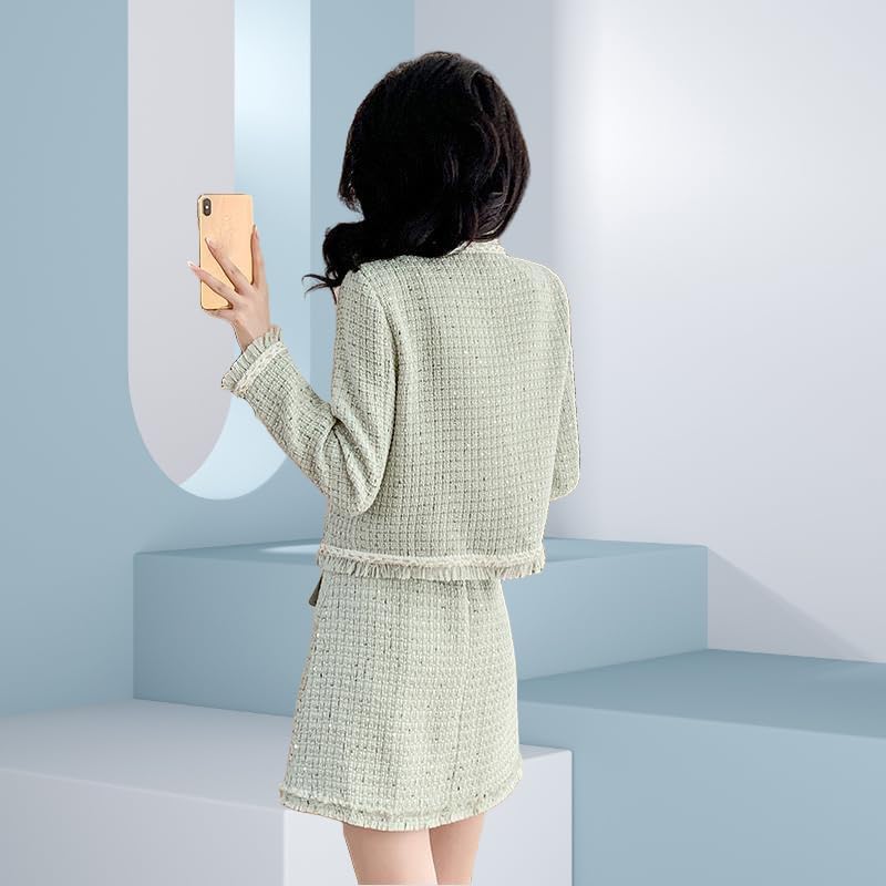 Jupe courte en tweed de qualité supérieure, style chic et raffiné