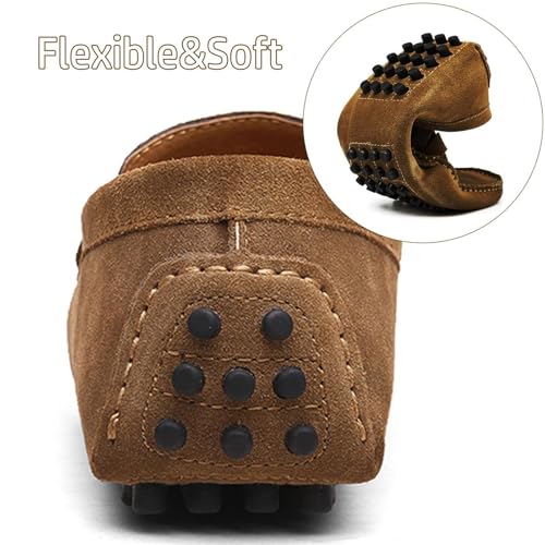 Image of PPXID Men's Dress Loafers Slip On Casual Shoes Lightweight Soft Penny Loafers Suede Driving Boat Shoes Moccasins