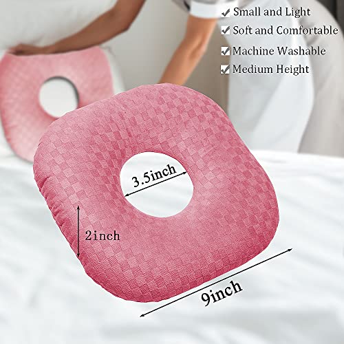 Image of Ear Piercing Pillow for Side Sleepers, Pillow with an Ear Hole for CNH and Ear Pain Ear Inflammation Pressure Sores, O-Shaped Side Sleeping Pillow, Ear Guard Pillow(Pink)
