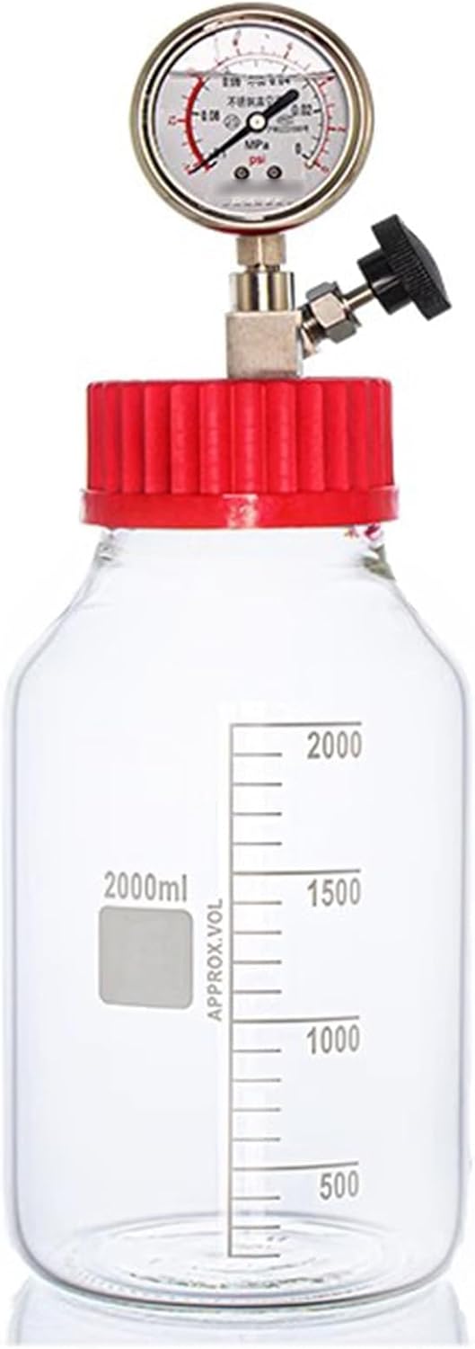 Laboratory Degassing Chamber, Resin Bubble Remover Machine, with Stainless Steel Vacuum Gauge, Good Sealing, 250ml-2000ml, for Degassing Resin, Silicone and Epoxies