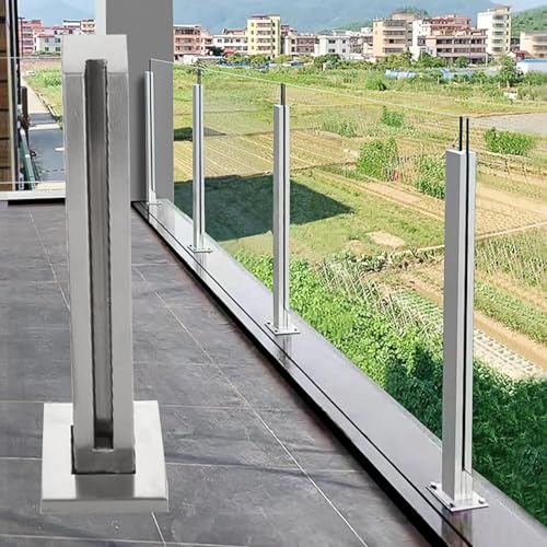 Poste de barandilla de vidrio y columna de balaustres de acero inoxidable
