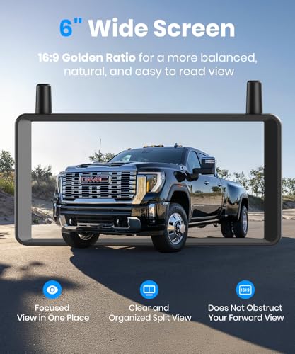 Image of AUTO-VOX 6 Inch Solar Backup Camera Wireless, 1 Minute Easy Install