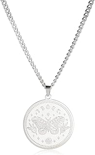 Moon Phase Necklace Stainless Steel Phases of The Moon Pendant Moon Phase Jewelry for Women Men