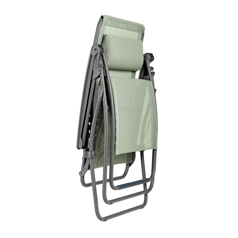 Lafuma - Fauteuil Relax Zéro Gravité XL | Fabriqué en FRANCE - Garantie 5 ans - Vert - Maintien ferme de tout le dos, Résiste aux UV et à la pluie