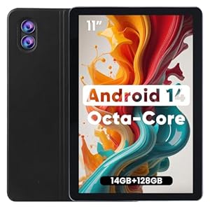 Tablet Android de 11 pulgadas, 14 (6+8) GB de RAM, 128 GB ROM Octa-Core, pantalla grande Android 14 Tablets con funda Wi-Fi 6, cámara de 2MP+8MP, batería de 8000 mAh, computadora Tablet PC para streaming de lectura y juegos