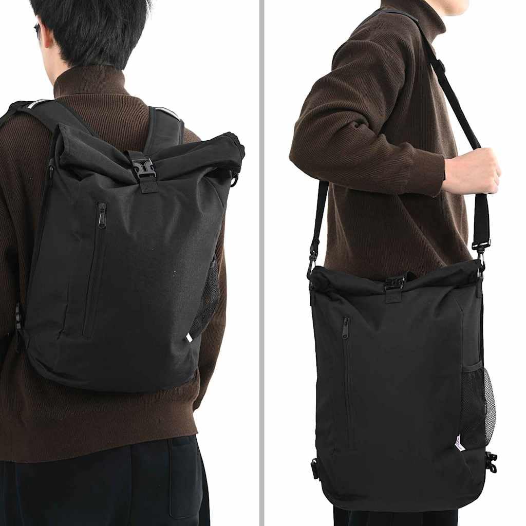 Borsa per bicicletta, impermeabile, 31 x 13 x 58 cm, in poliestere, nera, per escursioni in bicicletta, pendolari e viaggi