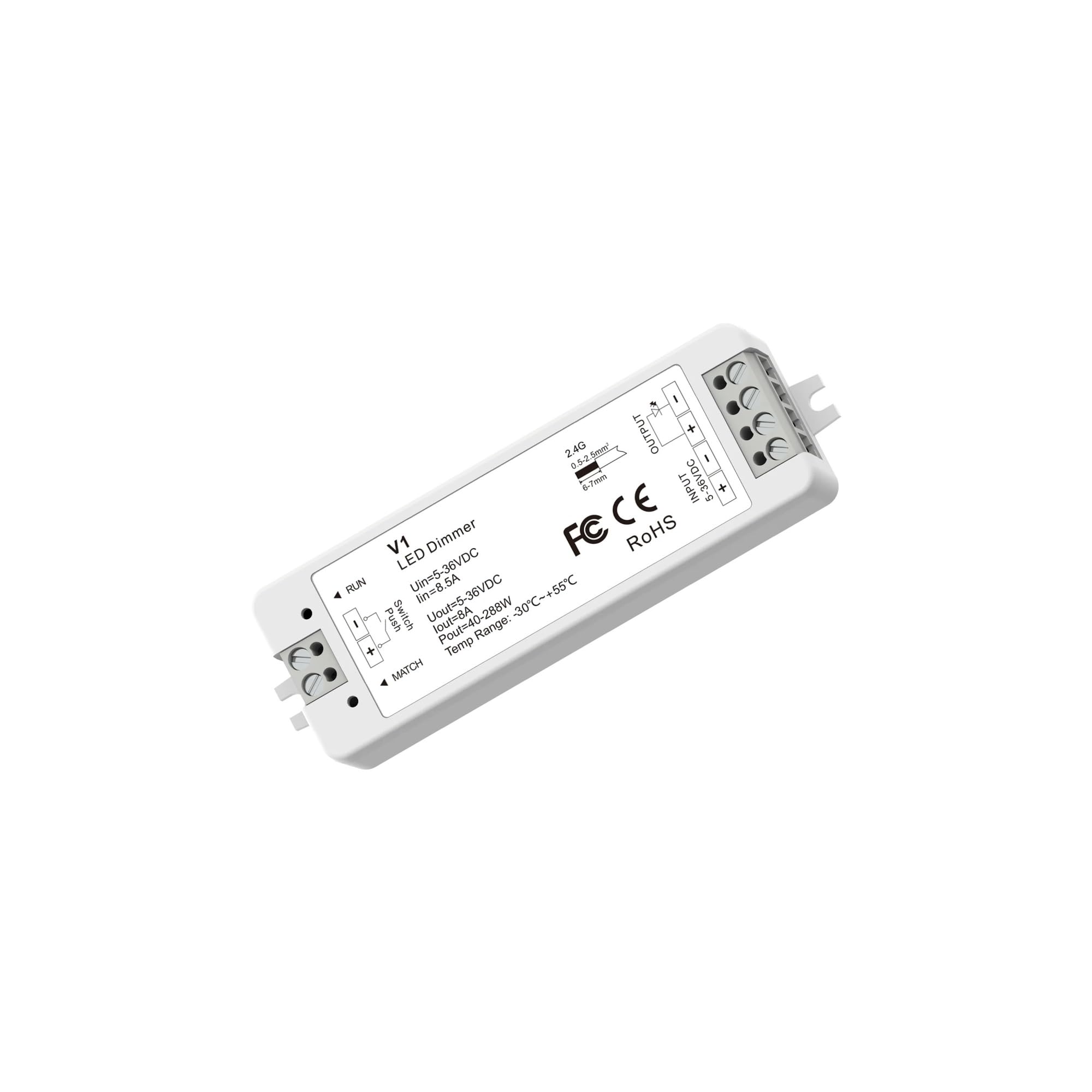 Atenuador LED V1 12V Controlador LED Zona 1 a 8 2,4G Control remoto táctil interruptor atenuador tira de luces LED 5V 24V 36V(V1 only)
