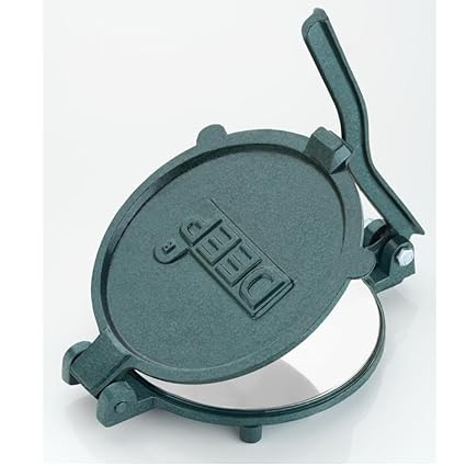 DEEP - 6.3inch Cast Iron Manual Puri Maker | Poori Press | Empanadas & Pathiri Press | Dough Press Machine Made With Stainless Steel Inner Surface