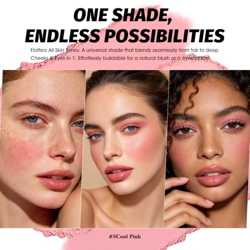 Sweet Pink Blush Palette, Blendable Matte Powder Blush for Cheeks - Image 5