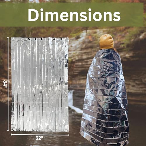 Image of [50 Pack] Thermal Reflective Emergency Blanket 52 inchx84 inch | Emergency Mylar Blankets | Survival Blanket for Survival Supplies | Camping, Hiking, or Emergencies