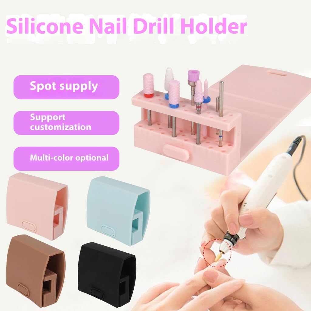 Silicone Nails Drill Bit Holder for Professional and Home Use Practical Home and Salon Nails Accessory Storage Organized