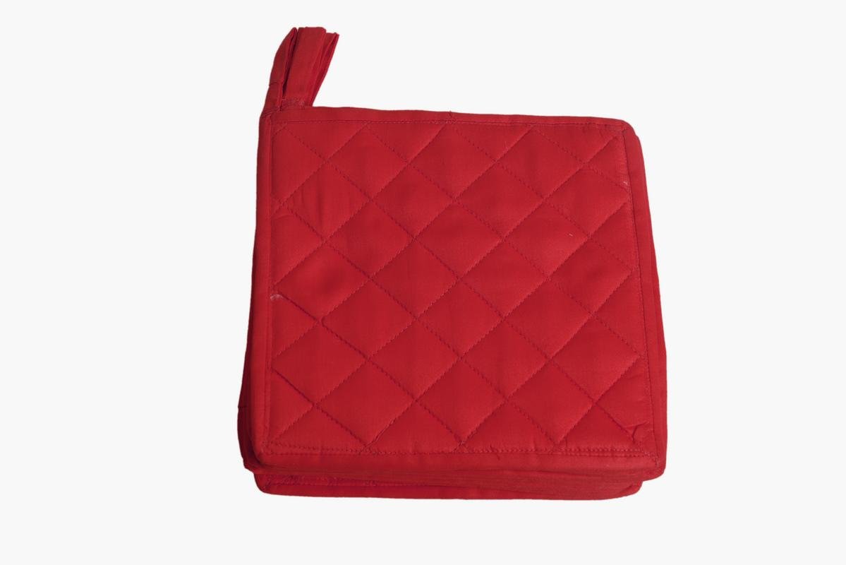 Set di 10 presine per cucina, 22,9 x 22,9 cm, resistenti al calore, 100% cotone, colore rosso