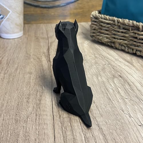 Figurita Pitbull Geométrica 4" Negra miniatura 3