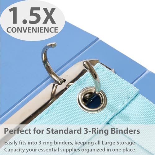 Image of SPACEMATE 2 Pack Pencil Pouch for 3 Ring Binder, Clear 3-Hole Zipper Case