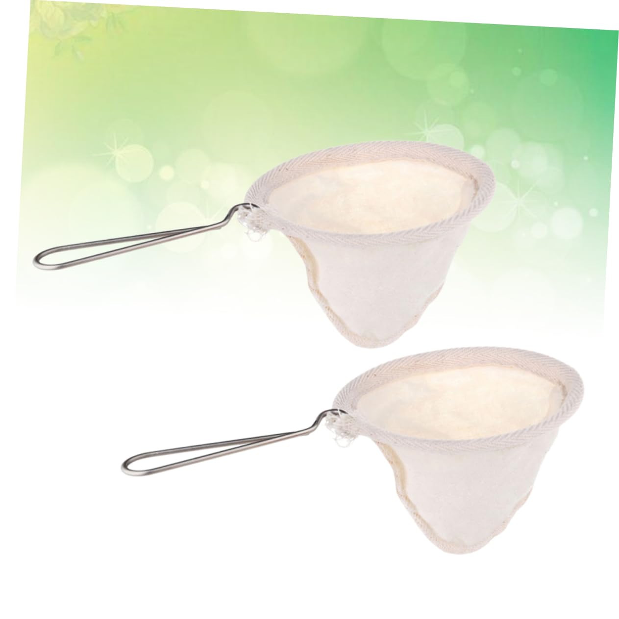 DECHOUS 2pcs Reusable Cloth Strainer Stainless Steel Handle Coffee Filter for Home Brewing and Coffee Shops Fine Mesh for Clarity and Flavor Extraction