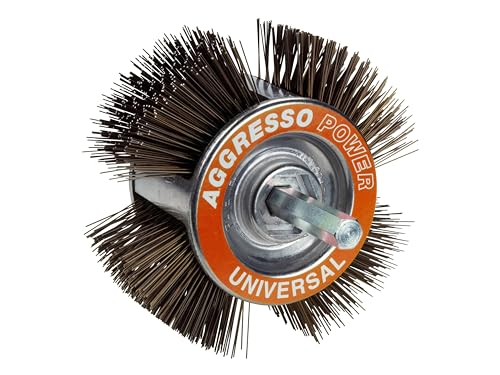 kwb AGRESSO Universal-Schleifbürste für Bohrmaschine - Gekröpfte Form mit 110 mm Durchmesser - 1 Stück - Rundbürste ideal für Reinigungs- und Schleifarbeiten - Made in Germany