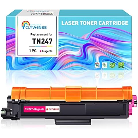 Clywenss TN247M TN243M compatible toner for Brother TN-247 TN-243 for MFC-L3750CDW MFC-L3730CDN MFC-L3710CW MFC-L3770CDN DCP-L3550CDW DCP-L3510CDW HL-L3230CDW L3211 0CW HL-L. 3270CDW, 1 Magenta Cover