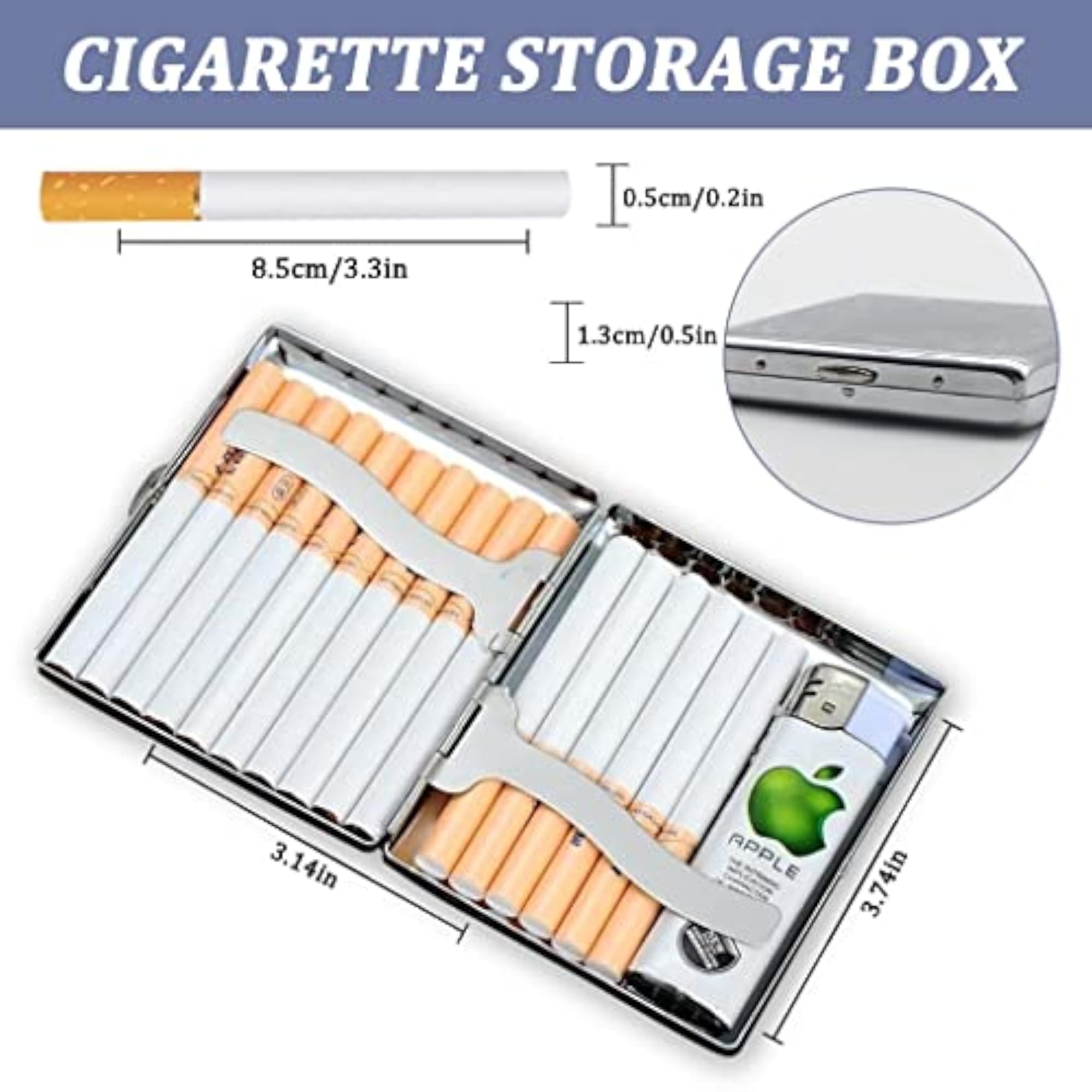 Premium Metal Cigarette Case - Double Sided Organizer Box