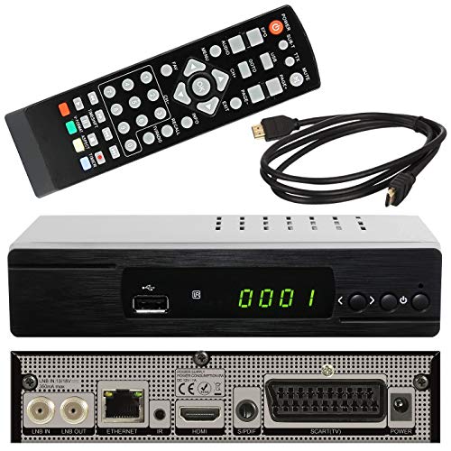 HD45 Digitaler HD Sat Receiver (Full HD, HDTV, DVB-S2, HDMI, SCART, PVR-Ready, USB 2.0) inkl. HDMI Kabel, schwarz