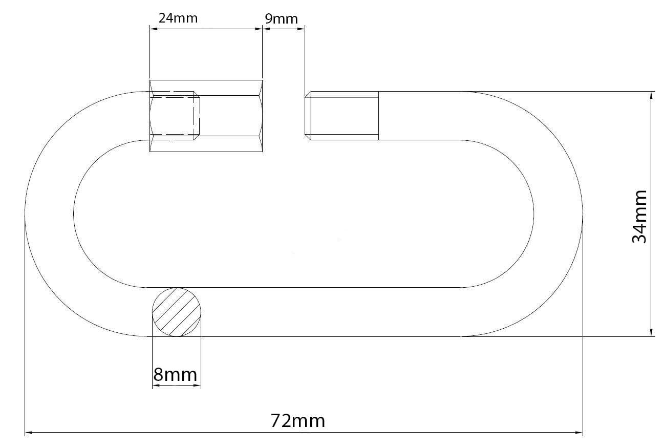 8mm Quick Link for Connecting Galvanised Steel Chain Heavy Duty 320kg Working Load (Pack of 2) J05B, Silver - Image 2