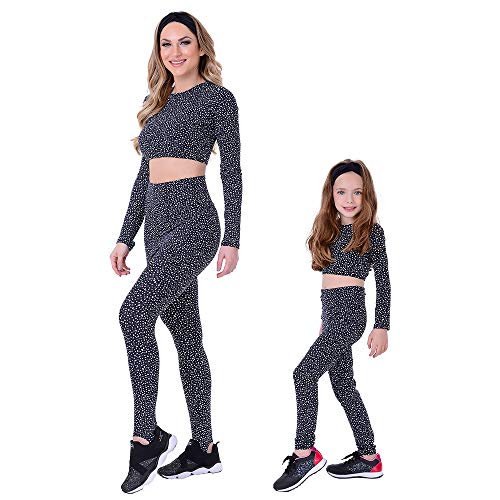 Kit Fitness Tal Mãe Tal Filha Abstrato Preto Summer Soul (M/2)
