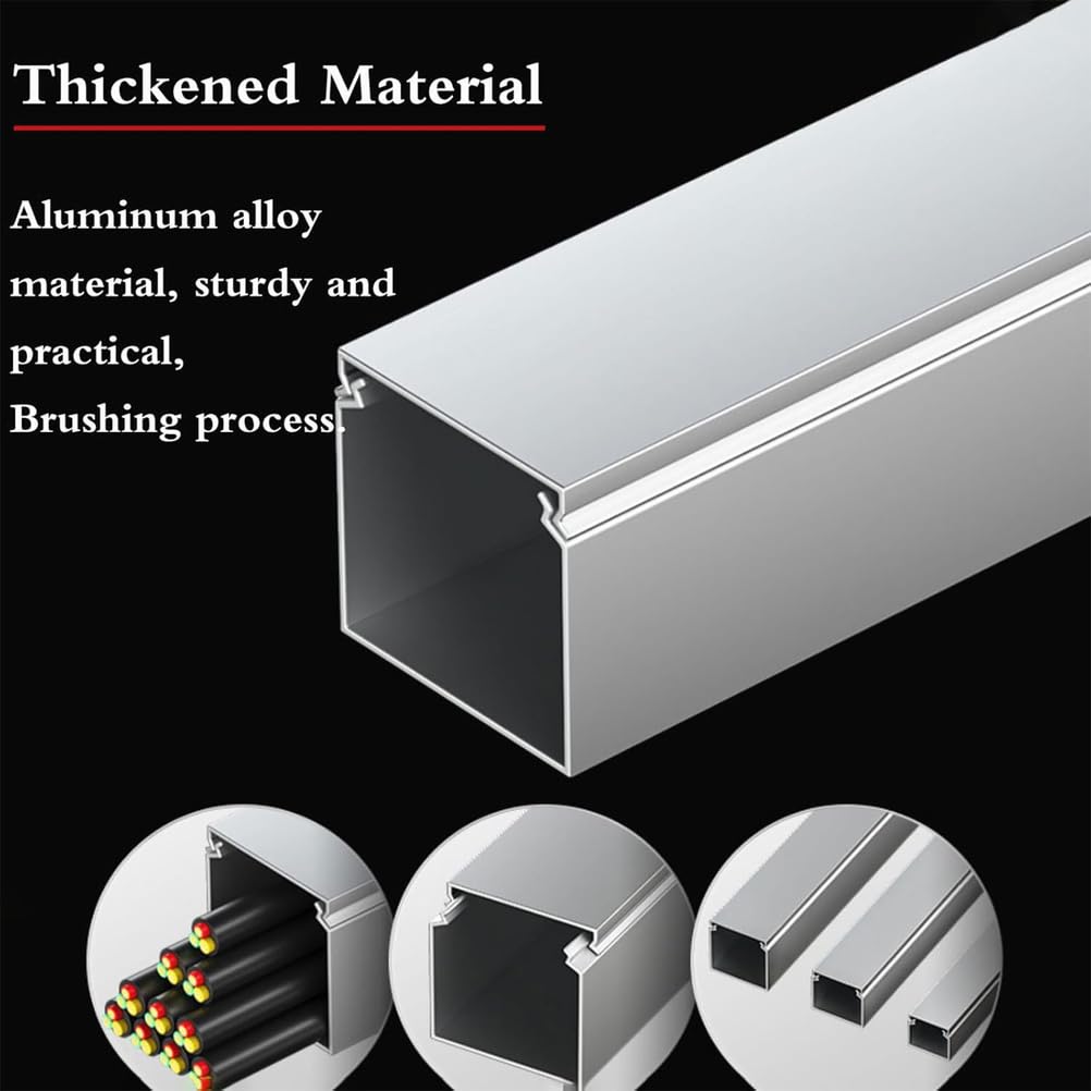 RSBFER 5 m Aluminium-Kabelkanäle, Kabelkanal aus Metall,Kabelmanagement für Homeoffice, Innen-/Außenbereich, Garage/Lager,30x15mm