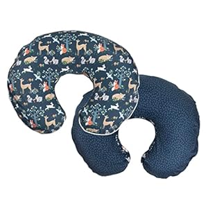 Boppy Nursing Pillow Cover—Premium | Blue Forest Friends | Soft, Quick-Dry Microfiber Fabric| Fits Bare Naked, Original…